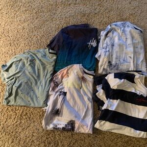 Assorted Graphic and Striped T-Shirts lot of 5 Hollister shirts close